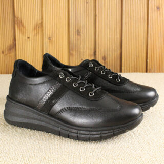 Qadınlar üçün krosovkalar, qara, içərisi təbii dəri, üstü təbii dəri, alt hissəsi poli, 2-91 3015 SIYAH